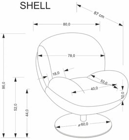 Shell forgófotel szürke