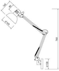 Lámpa Fali lámpatest ARTEMIA+ kapcsolóval, 2157, AC220-240V, 50/60Hz, 1*E27, max.40W, IP20, egyes, szürke