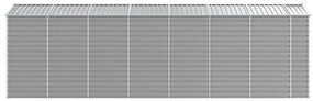 világosszürke horganyzott acél kerti fészer 191 x 640 x 198 cm