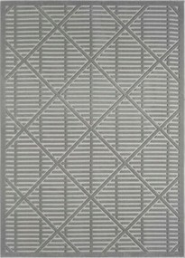 Szőnyeg nappaliba 80x150 cm, puha szálú, szürke modern 3D mintás