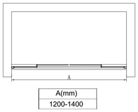 Diplon 140/160/180 cm széles két tolóajtós zuhanyajtó 6 mm vastag áttetsző biztonsági üveggel, 195 cm magas