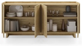 Natúr színű komód tölgyfa dekorral 180x80x40 cm Daira – Marckeric