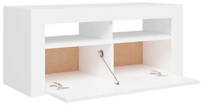 fehér TV-szekrény LED-lámpákkal 90 x 35 x 40 cm