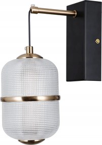 Italux Led fali lámpa 6W, fekete-arany, üveg, 3000K Alani
