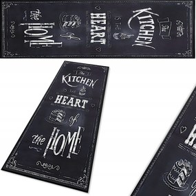 Konyhai Járólap Fekete 60X200 Konyhai Szőnyeg Feliratos Kitchen Gumírozott