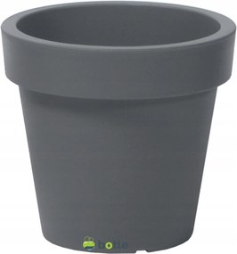 Szürke kő hatású kerek virágcserép fedő klasszikus sima matt Ø 20cm műanyag