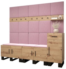 Előszobabútor Amanda 8 (artisan tölgy + rózsaszín). 1085921