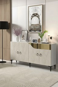 Gama 150 - White, Travertine, Gold