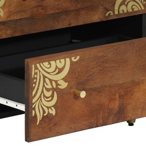 oldalszekrény 2 db mézbarna 60x33.5x75 cm szilárd durfa mangó