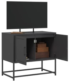 fekete acél TV-szekrény 68,5 x 39 x 60,5 cm