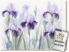 Fotótapéta Flizelina Akvarell Kert Virágok Írisz Kastély 350x250 ragasztó