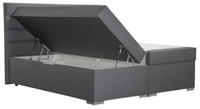 NEW BOLERO kárpitozott ágy 160x200 cm, tárolóhellyel, matracokkal és fedőmatracokkal, szürke