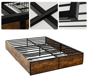 Franciaágy keret 4 fiókkal 140x200cm