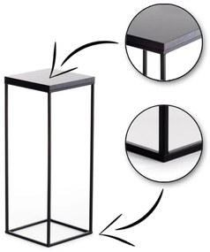 BASICLOFT virágtartó állvány 60x24 cm fekete