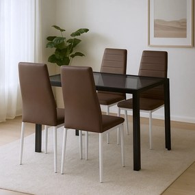 Nicole 4+1 étkező garnitúra barna