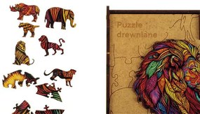 Puzzle, fa, A4, 90 darabos, PANTA PLAST Mosaic Lion (INP422000404)