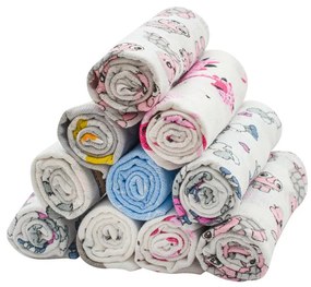 New Baby Standard pamut pelenka mintával, 60 x 80 cm, 10 db-os szett