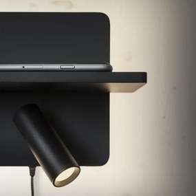 Ideal Lux - LED Fali spotlámpa PIANO LED/11,5W/230V USB fekete