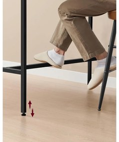 Bárasztal, magas konzolasztal töltőállomással és szövet fiókkal, fekete