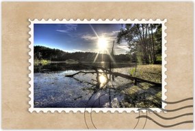 Poszterek 60x40 Naplemente a tóparton