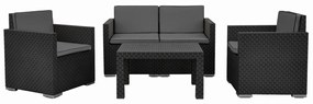 Rattan kerti szett, 4 db, antracit