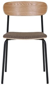 Fekete-barna rakásolható étkezőszék kőrisfa dekorral Estepona – House Nordic