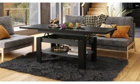 ROY fekete/antracit kihúzható konferencia/étkezőasztal emelhető lappal