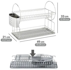 WENKO 2329100 - DUO edénycsepegtető 21x33 cm, rozsdamentes acél/ezüst