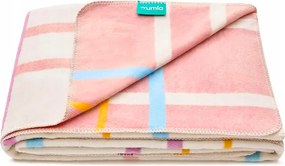 Rózsaszín Kockás takaró 150x200 cm pamut Mumla