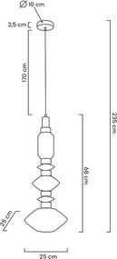 King Home VASO MSE1501100212 Függőlámpa 1x5W/G9 IP20
