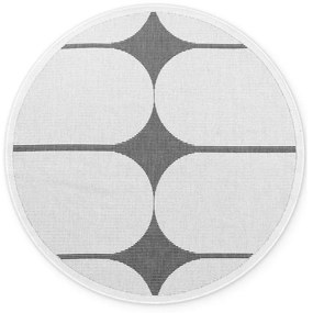 Fekete-fehér kerek kültéri-beltéri szőnyeg ø 160 cm Duet Bowen – NORTHRUGS