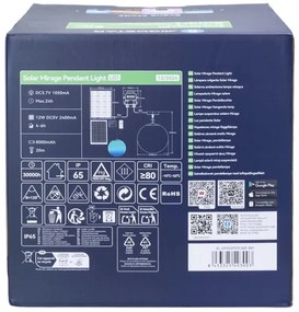 Aigostar-LED RGBW Napelemes csillár MESH 35W/3,7V 8000 mAh 2700K-6500K IP65 átm. 30 cm