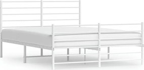vidaXL fehér fém ágykeret fej- és lábtámlával 120 x 190 cm