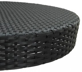 vidaXL 5 részes fekete polyrattan kerti bárszett párnákkal