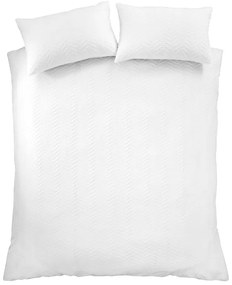 Fehér kétszemélyes krepp ágyneműhuzat 200x200 cm Heatset Wave – Catherine Lansfield