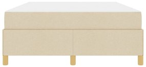 Boxrugós ágy matracmal Krém és fehér 140 x 200 cm szövet