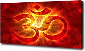 Vászonkép Lángoló jel om 100x70 cm