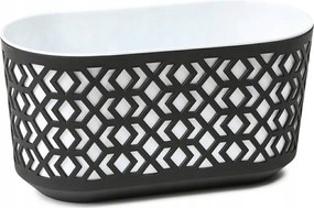 Erkélyláda Modern Virágtartó fehér-fekete betéttel 40xh20