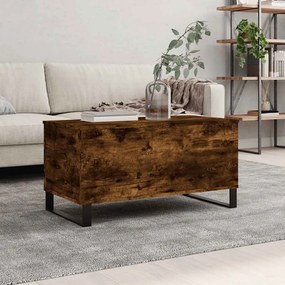 Füstös tölgy színű szerelt fa dohányzóasztal 90 x 44,5 x 45 cm