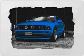Poszter 60x40 Kék Ford Mustang