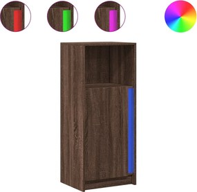 vidaXL barna tölgy szerelt fa tálalószekrény LED-del 42,5x34x100 cm