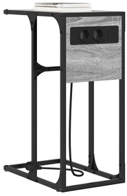 Éjjeli asztal Szürke sonoma Faanyag