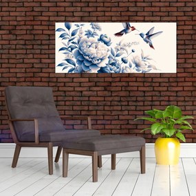 Kép - Kolibrik a virág felett (120x50 cm)