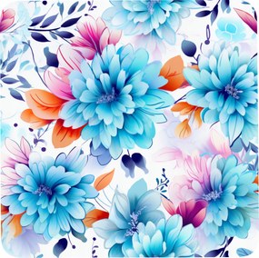 Bögrealátét szett 4 db-os négyzet alakú színes virág mintás 6