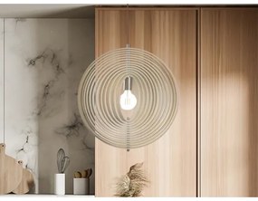 Fa csillár kötélen 1xE27/60W/230V átm. 43,5 cm tömör/furnér/bükk/kaucsukfa