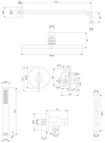 OMNIRES SYSY22XCR - Zuhanyszett falba építhető Y csappal, fényes króm