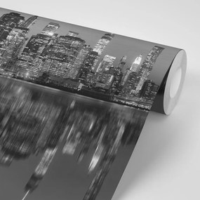 Öntapadó fotótapéta fekete fehér Manhattan tükörképe a vízben
