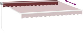 Burgundi vörös kézzel kihúzható napellenző 350 x 250 cm