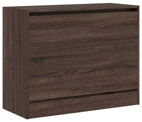 barna tölgyszínű szerelt fa cipőszekrény 80 x 34 x 63 cm