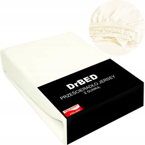 Gumis lepedő 220x200 Jersey Pamut Elasztikus Puha Ecru Pl